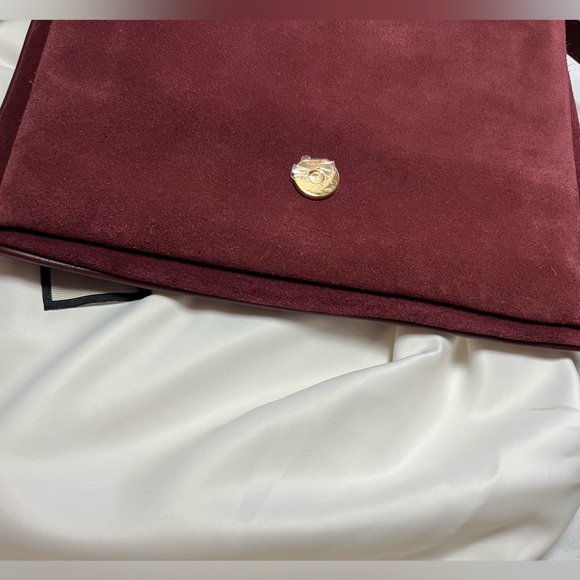 Gucci Arli Medium Suede & Leather Shoulder Bag Crossbody Handbag - Picture 10 of 11